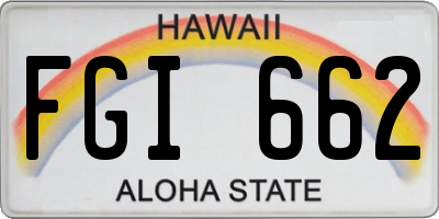 HI license plate FGI662