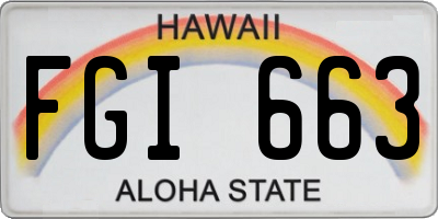 HI license plate FGI663