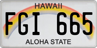 HI license plate FGI665