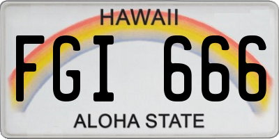 HI license plate FGI666