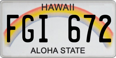 HI license plate FGI672