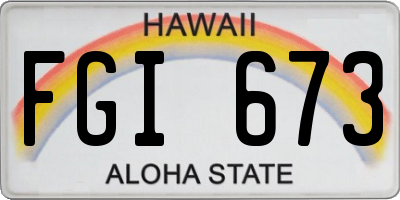 HI license plate FGI673