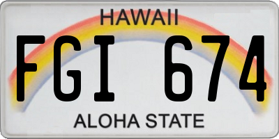 HI license plate FGI674