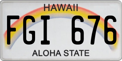 HI license plate FGI676