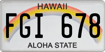 HI license plate FGI678