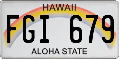 HI license plate FGI679