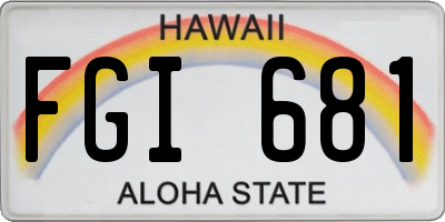 HI license plate FGI681
