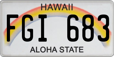 HI license plate FGI683