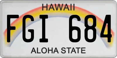 HI license plate FGI684