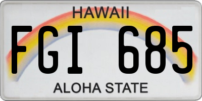 HI license plate FGI685
