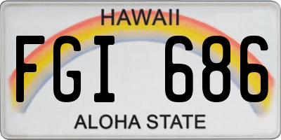 HI license plate FGI686