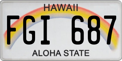 HI license plate FGI687