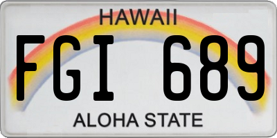 HI license plate FGI689