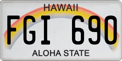 HI license plate FGI690