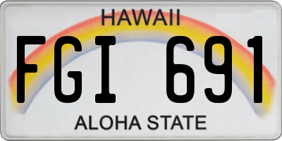 HI license plate FGI691