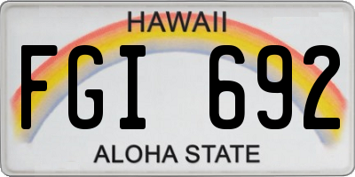 HI license plate FGI692