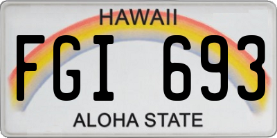 HI license plate FGI693