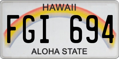 HI license plate FGI694