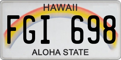 HI license plate FGI698