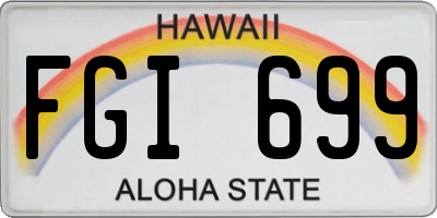 HI license plate FGI699