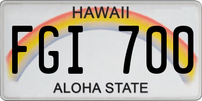 HI license plate FGI700