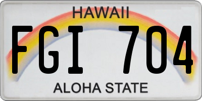 HI license plate FGI704