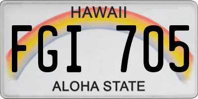 HI license plate FGI705