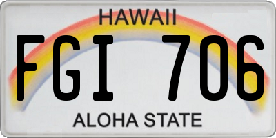 HI license plate FGI706