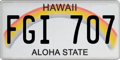 HI license plate FGI707