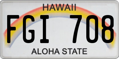 HI license plate FGI708