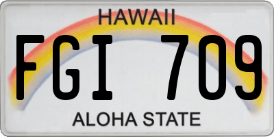 HI license plate FGI709