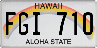 HI license plate FGI710