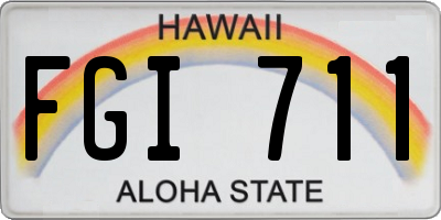 HI license plate FGI711