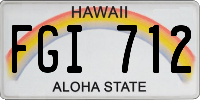 HI license plate FGI712
