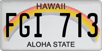 HI license plate FGI713