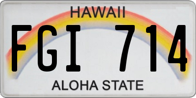 HI license plate FGI714