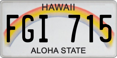 HI license plate FGI715