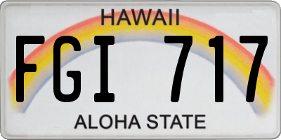 HI license plate FGI717