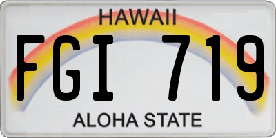 HI license plate FGI719