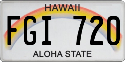 HI license plate FGI720