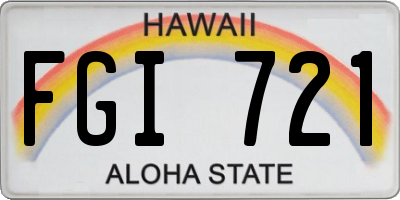 HI license plate FGI721