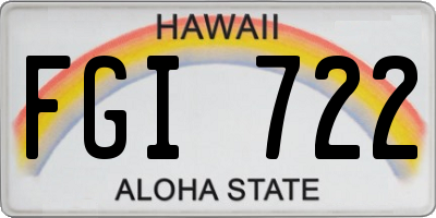 HI license plate FGI722