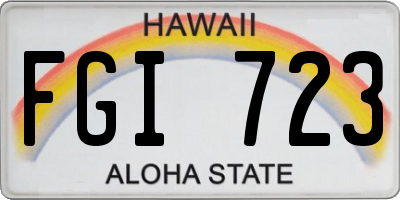 HI license plate FGI723