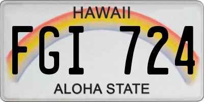 HI license plate FGI724