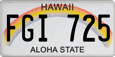 HI license plate FGI725