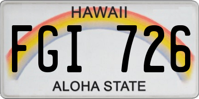 HI license plate FGI726
