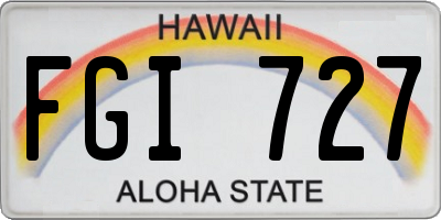 HI license plate FGI727