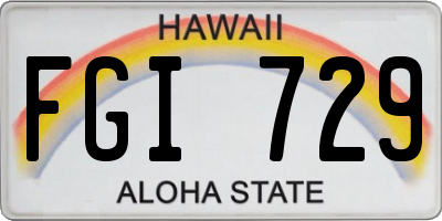 HI license plate FGI729