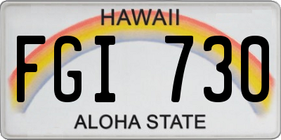 HI license plate FGI730