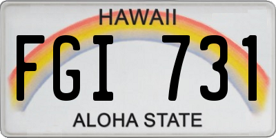 HI license plate FGI731